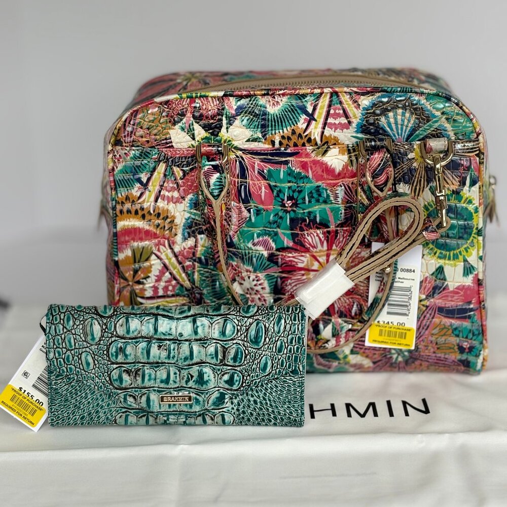 Brahmin Marissa Desert Bloom w/ Veronica Mineral Blue wallet